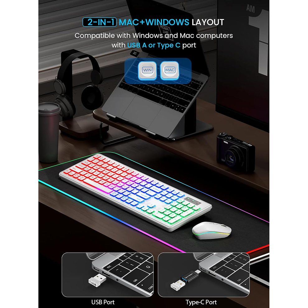 Backlit Wireless Keyboard and  - Gaming Keyboard And Mouse Combo avaliação e preço