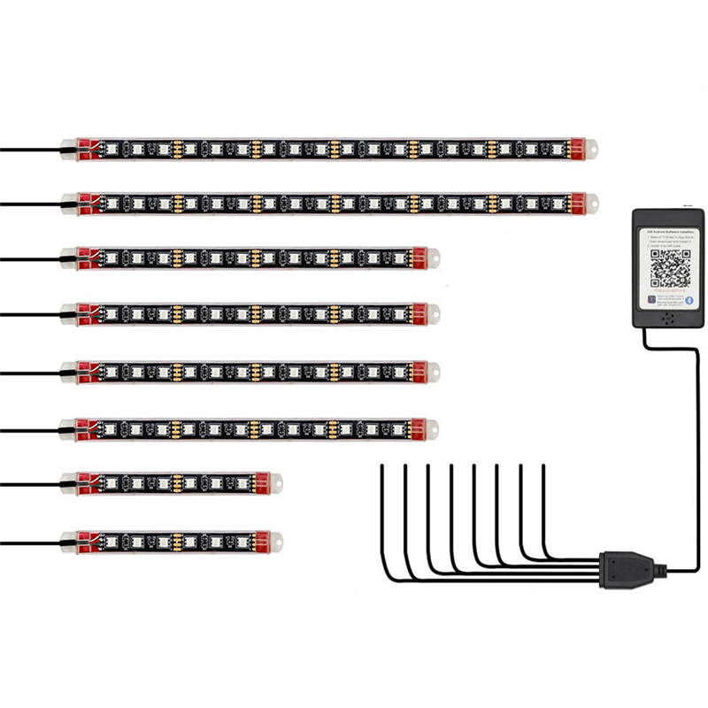 8PCS Motorcycle Underglow LED  - Rgb Underglow Strip avaliação e preço