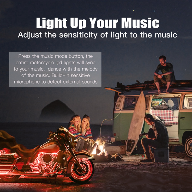 8PCS Motorcycle Underglow LED  - Rgb Underglow Strip avaliação e preço
