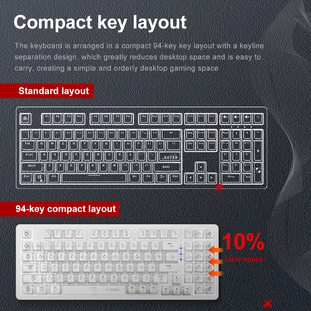 E-YOOSO Z94 USB Mechanical Gam - Gaming Keyboard Blue Switches avaliação e preço